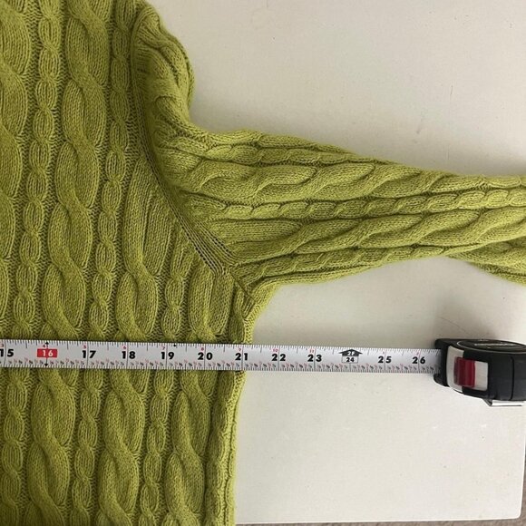 vintage 90s green plus size girly downtown it girl cable knit turtleneck - Picture 6 of 8